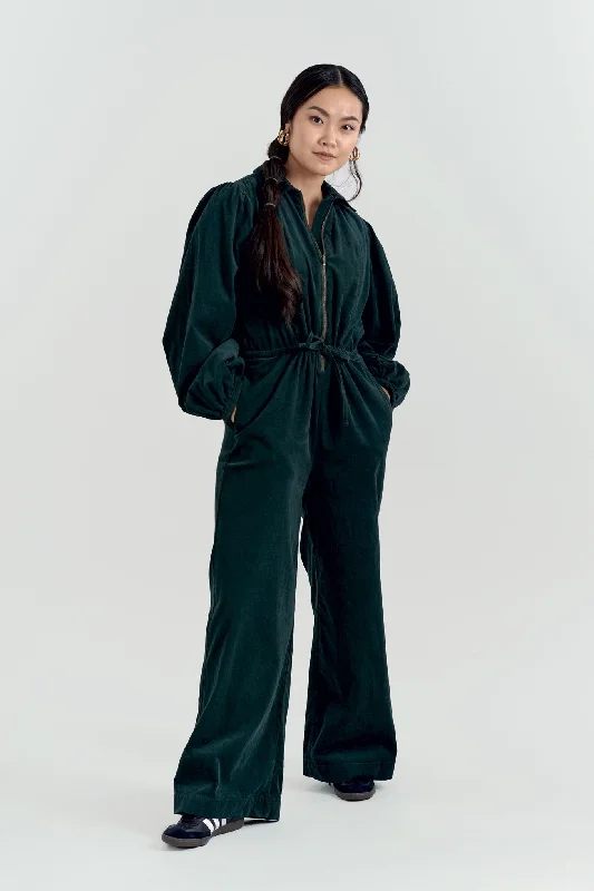 Amrita Organic Cotton Corduroy Jumpsuit Dark Marine Denim blue jumpsuit, Classic, Casual chic, Stylish