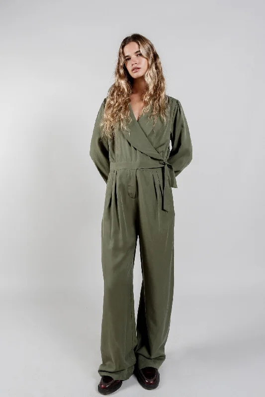 Kangra Tencel Jumpsuit Green Tailored jumpsuit, Business casual, Professional, Stylish