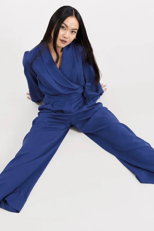 Kangra Tencel Jumpsuit Navy Vintage jumpsuit, Retro style, Trendy, Fashionable