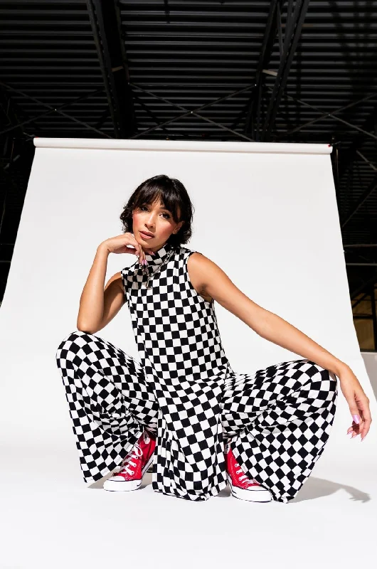 Gigi Sleeveless Ribbed Playsuit in Black + White Check *RESTOCKED* 71. Solid jumpsuit, Minimalist style, Sleek, Stylish