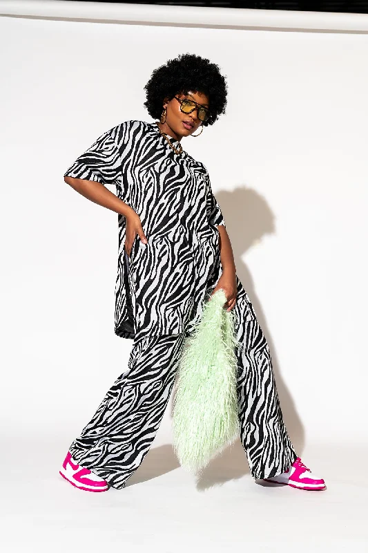 Leveled Up Double Knit Playsuit in Zebra Baby Structured jumpsuit, Tailored, Elegant, Professional