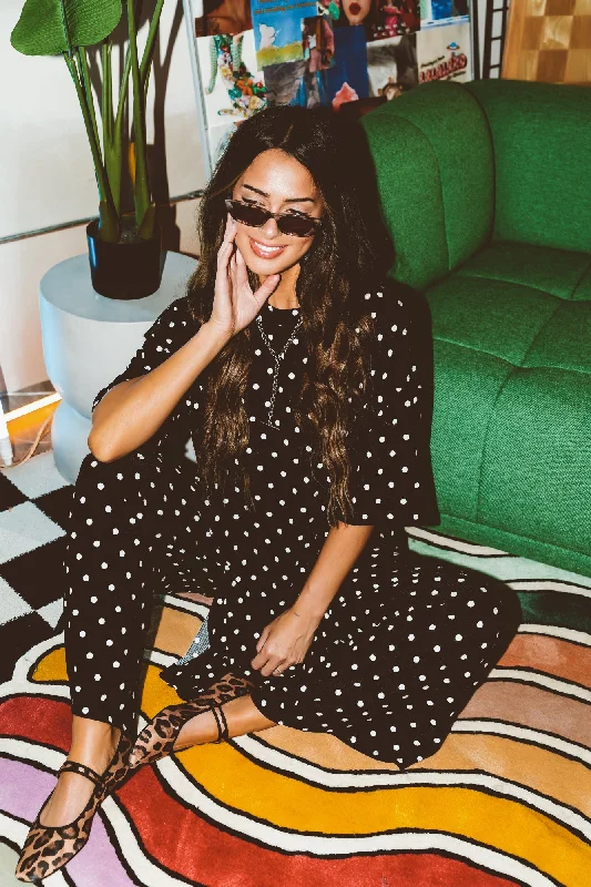 Leveled Up Ribbed Playsuit in Polka Dot Wrap jumpsuit, Flattering fit, Stylish, Elegant