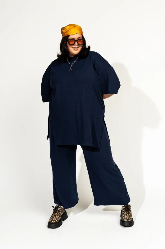 Lex Ribbed Playsuit in Navy Fitted jumpsuit, Sleek design, Night out, Sexy