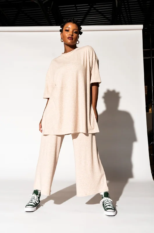 Lex Ribbed Playsuit in Oatmeal Jumpsuit romper, Comfortable, Casual, Playful