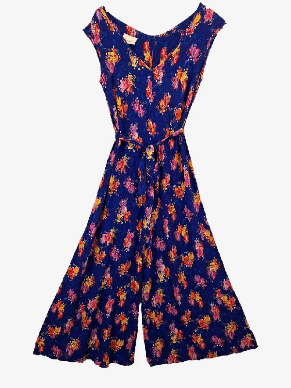 Maiocchi Vibrant Japanese Doll Print Jumpsuit Size 10 Ruffle jumpsuit, Feminine, Trendy, Elegant