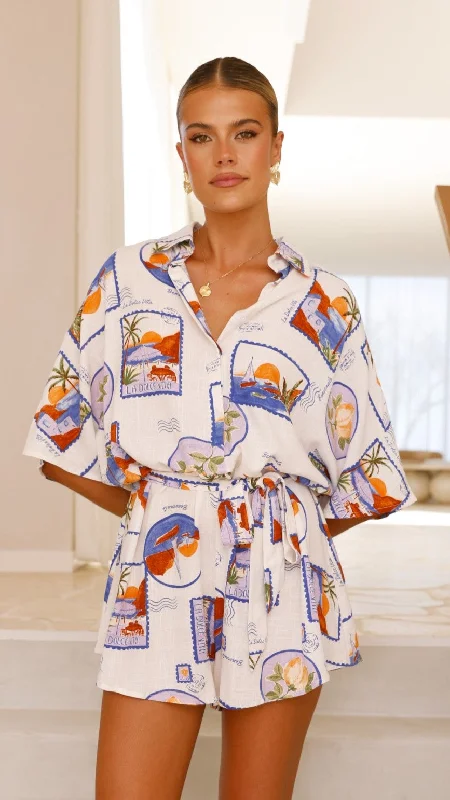 Deltora Playsuit - Dolce Vita Print Romper jumpsuit, Casual, Comfortable, Playful