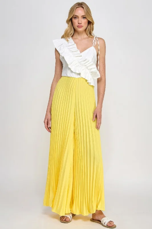 Cami Asymmetrical Ruffle Detail Pleated Bottom Jumpsuit Satin jumpsuit, Luxurious, Elegant, Nightwear