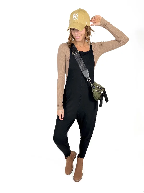 MONO B Kelso Jumpsuit- BLACK Pleated wide leg jumpsuit, Feminine, Elegant, Chic
