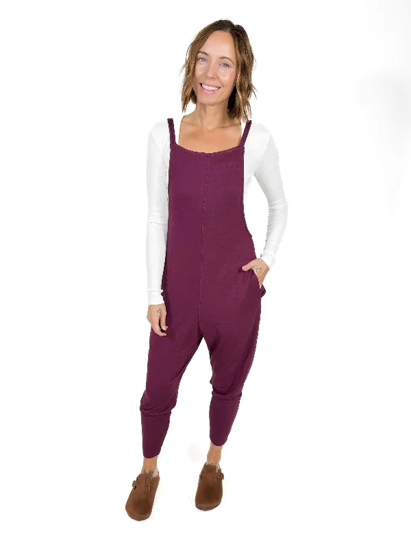 MONO B Kelso Jumpsuit- PLUM Wide leg jumpsuit, Bohemian style, Vintage, Comfortable