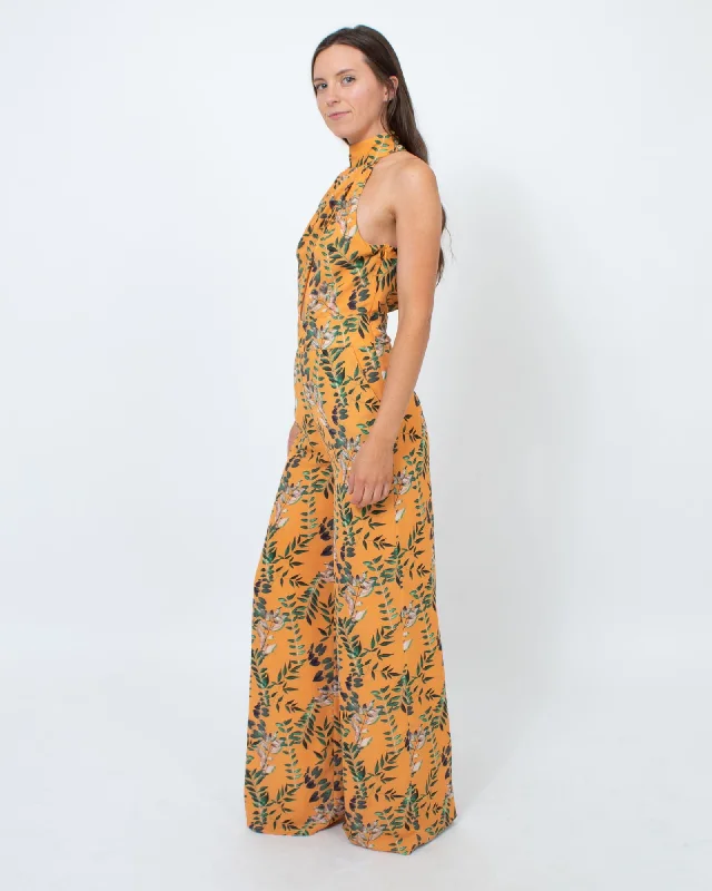 Orange Floral Jumpsuit Halter jumpsuit, Summer style, Sexy, Chic
