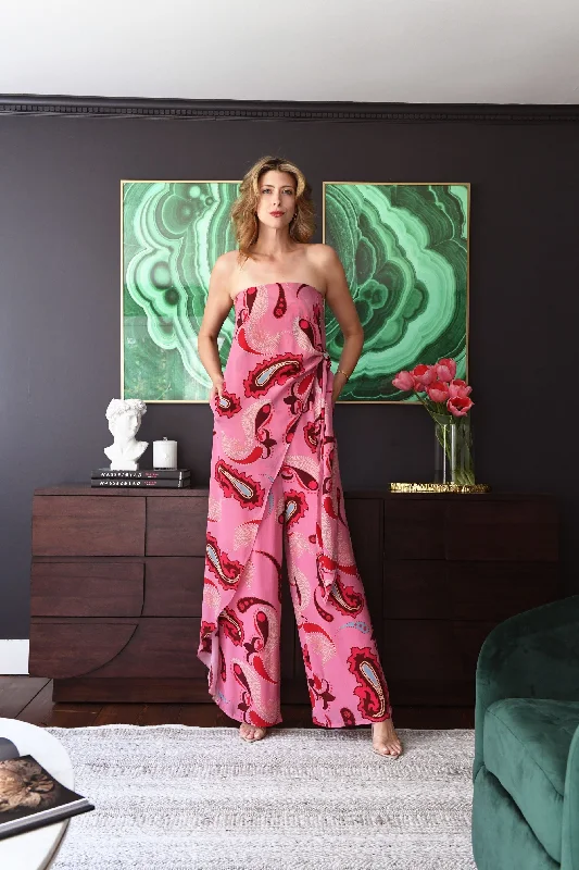 Sorbet Paisley Wrap Knotted Jumpsuit Lace jumpsuit, Elegant, Feminine, Chic