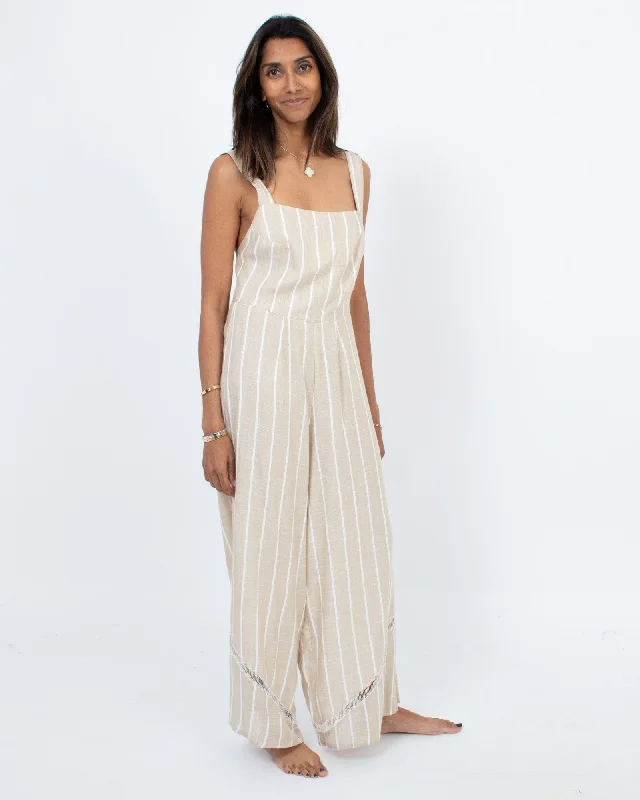 Striped Jumpsuit Solid jumpsuit, Minimalist style, Sleek, Fashionable