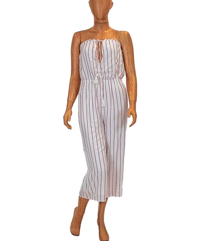 Striped Strapless Jumpsuit Trendy jumpsuit, Fashion-forward, Chic, Elegant