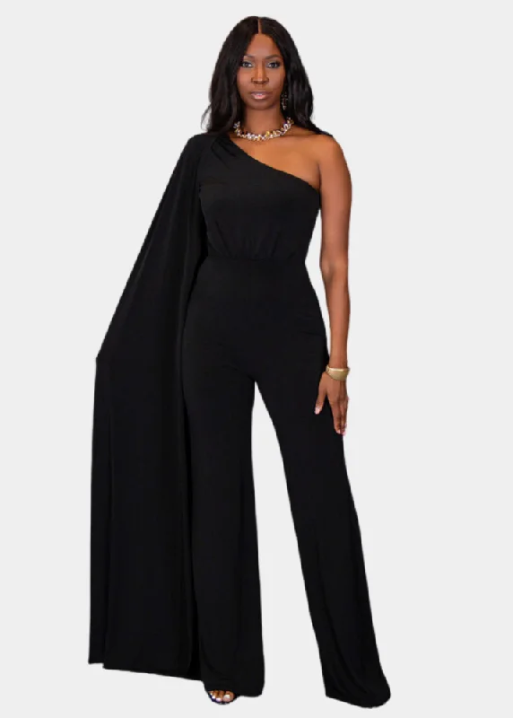 Venus Jumpsuit - Black Plunging neck jumpsuit, Sexy, Fashionable, Party attire