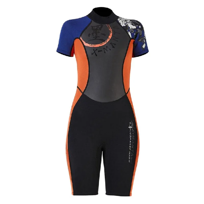 Maxbell Maxbell Women 3mm Diving Wetsuit One-Piece Short Sleeve Wet Suit Jumpsuit Shorts M Wide leg black jumpsuit, Elegant, Formal wear, Chic