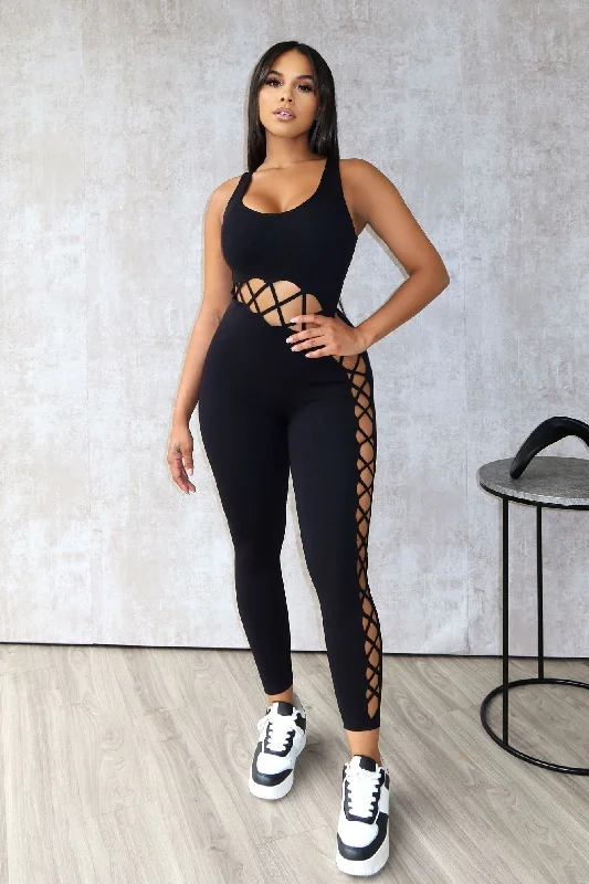 X Straps Cut Out Jumpsuit Camouflage jumpsuit, Casual look, Trendy, Street style